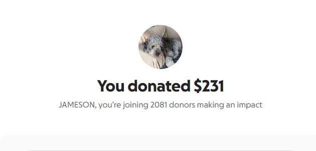 Donation screenshot