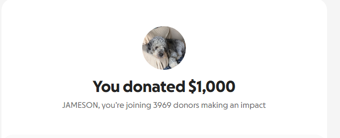 Donation screenshot