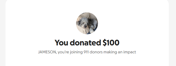 Donation screenshot