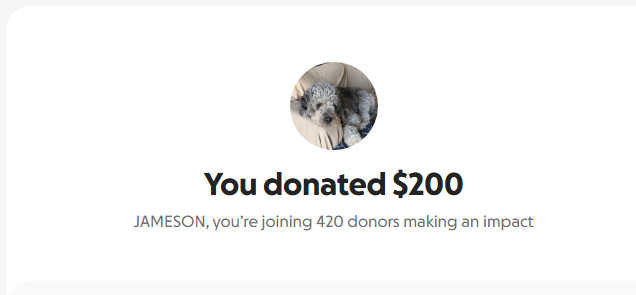 Donation screenshot
